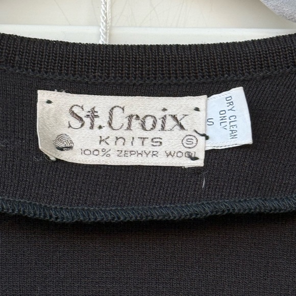 St. Croix 100% Zephyr Wool Knit Sweater Blazer Cardigan Silver Hardware Size S - Picture 6 of 8